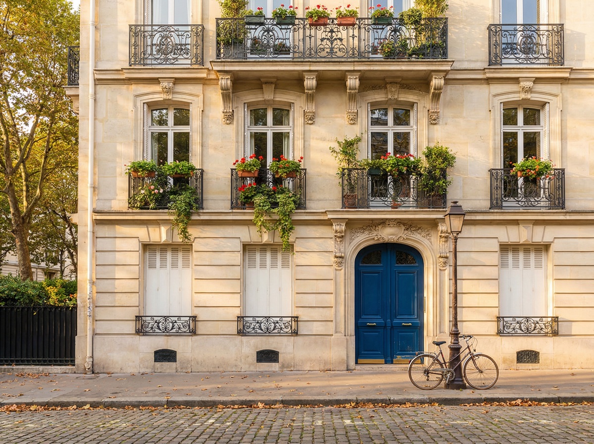 Façade immeuble haussmannien Paris